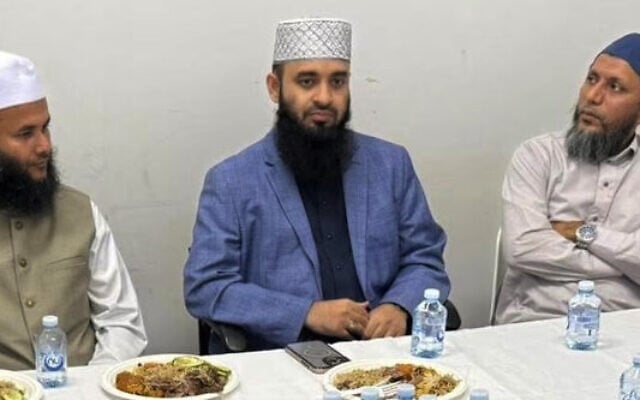 Controversial preacher Mizanur Rahman Azhari (centre) was in Brisbane on Sunday, before he was deported. Picture: Facebook Controversial preacher Mizanur Rahman Azhari (centre) was in Brisbane on Sunday, before he was deported. Picture: Facebook