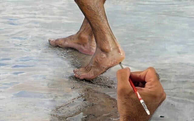 Michael Zavros painting his Archibald Prize portrait of Alex Ryvchin. Photo: Instagram Michael Zavros painting his Archibald Prize portrait of Alex Ryvchin. Photo: Instagram