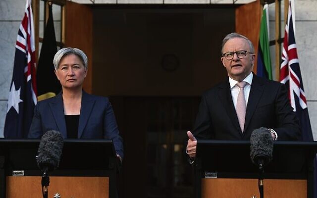 Prime Minister Anthony Albanese and Foreign Minister Penny Wong speak to the media at Parliament House. Photo: AAP Image/Lukas Coch Prime Minister Anthony Albanese and Foreign Minister Penny Wong speak to the media at Parliament House. Photo: AAP Image/Lukas Coch