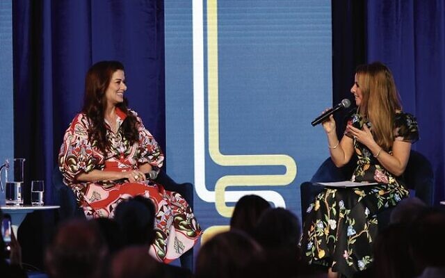 Debra Messing (left) and Sharri Markson on stage at the JCA Annual Campaign event. Photo: Daniel Katz Debra Messing (left) and Sharri Markson on stage at the JCA Annual Campaign event. Photo: Daniel Katz