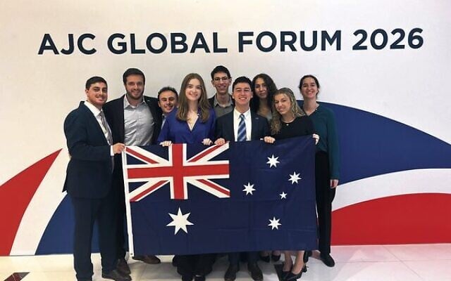 AUJS delegates (from left): Jonathan Iadarola, Jonah Feiglin, Dustin Feldman, Viola Bersten, Elliot Ross, Jeremy Suss, Sarah Smolyanova, Ma'ayan Granot, Abby Feldman. Photo: Supplied. AUJS delegates (from left): Jonathan Iadarola, Jonah Feiglin, Dustin Feldman, Viola Bersten, Elliot Ross, Jeremy Suss, Sarah Smolyanova, Ma'ayan Granot, Abby Feldman. Photo: Supplied.
