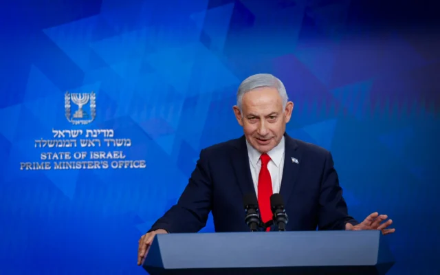 Israeli Prime Minister Benjamin Netanyahu holds a press conference in Jerusalem, June 15, 2026. Photo: Olivier Fitoussi/POOL Israeli Prime Minister Benjamin Netanyahu holds a press conference in Jerusalem, June 15, 2026. Photo: Olivier Fitoussi/POOL
