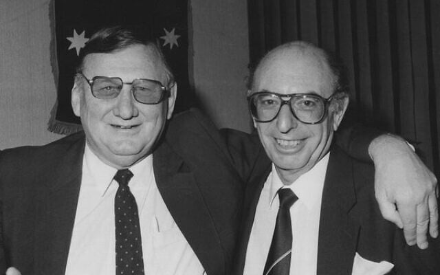 Mike Golland (right) with Norman May at a 1987 Maccabi event in Sydney. Mike Golland (right) with Norman May at a 1987 Maccabi event in Sydney.