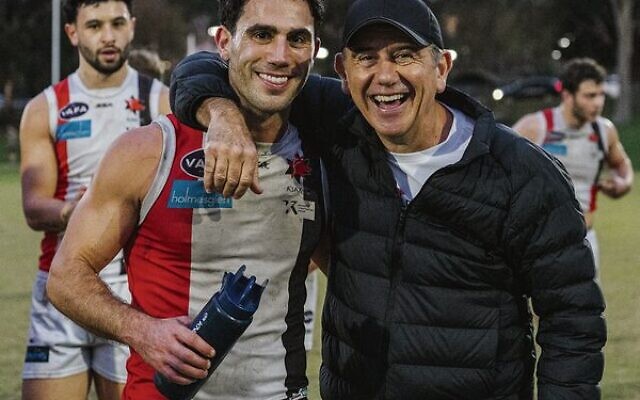 Nick Lewis (left) sharing his milestone moment with his dad Ronnie, a former AJAX president.
Photos: Aaron Zajonc Nick Lewis (left) sharing his milestone moment with his dad Ronnie, a former AJAX president.
Photos: Aaron Zajonc
