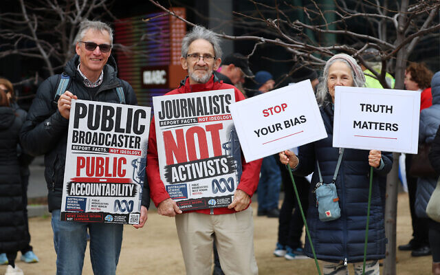 A crowd gathered outside the ABC office. Photo: Peter Haskin Photography A crowd gathered outside the ABC office. Photo: Peter Haskin Photography