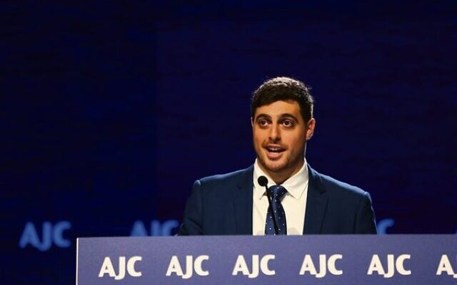 Jonathan Iadarola accepts the AJC award. Photo: Supplied Jonathan Iadarola accepts the AJC award. Photo: Supplied