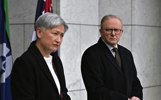 Foreign Affairs Minister Penny Wong and Prime Minister Anthony Albanese in August 2025 announcing that Australia will recognise a Palestinian state. Photo: AAP Image/Mick Tsikas Foreign Affairs Minister Penny Wong and Prime Minister Anthony Albanese in August 2025 announcing that Australia will recognise a Palestinian state. Photo: AAP Image/Mick Tsikas