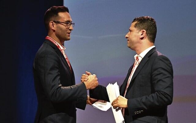 Josh Burns and Bassem Abdo during the ALP national conference. Photo: AAP Image/Mick Tsikas Josh Burns and Bassem Abdo during the ALP national conference. Photo: AAP Image/Mick Tsikas