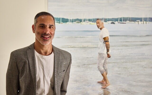 Winner Archibald Prize 2026 ANZ People's Choice award, Michael Zavros with his work 'Alex with his tefillin in the sea'. Photo: Art Gallery of New South Wales/Diana Panuccio Winner Archibald Prize 2026 ANZ People's Choice award, Michael Zavros with his work 'Alex with his tefillin in the sea'. Photo: Art Gallery of New South Wales/Diana Panuccio