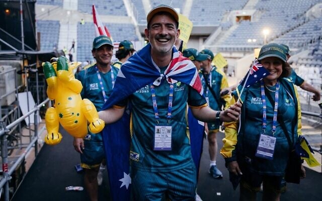 Aussie team members before the 2026 Maccabiah Games opening ceremony at Jerusalem's Teddy Stadium on July 1. Photo: Macabiah/MWU Aussie team members before the 2026 Maccabiah Games opening ceremony at Jerusalem's Teddy Stadium on July 1. Photo: Macabiah/MWU