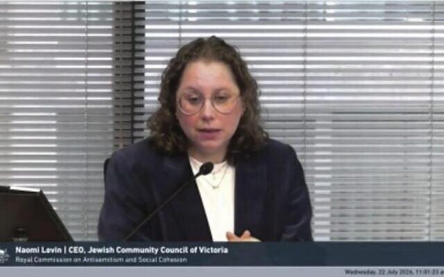 JCCV CEO Naomi Levin at the Royal Commission. JCCV CEO Naomi Levin at the Royal Commission.