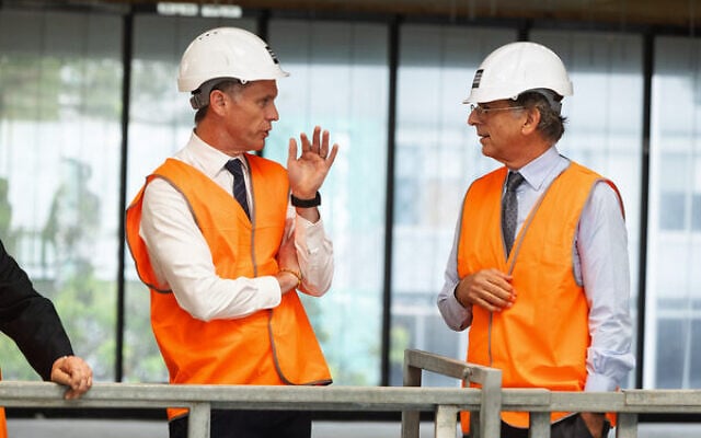 NSW Premier Chris Minns (left) tours the Sydney Jewish Museum site with Greg Shand in October 2025. Photo: Giselle Haber NSW Premier Chris Minns (left) tours the Sydney Jewish Museum site with Greg Shand in October 2025. Photo: Giselle Haber