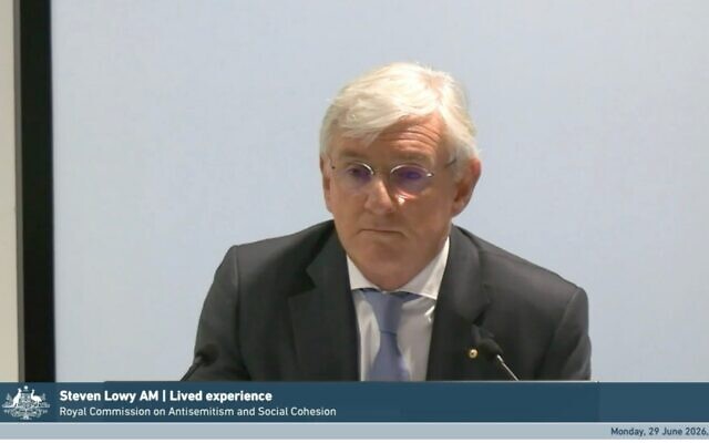 Steven Lowy providing testimony to the Royal Commission on 29 June 2026. Photo: Screenshot of the Royal Commission hearing. Steven Lowy providing testimony to the Royal Commission on 29 June 2026. Photo: Screenshot of the Royal Commission hearing.