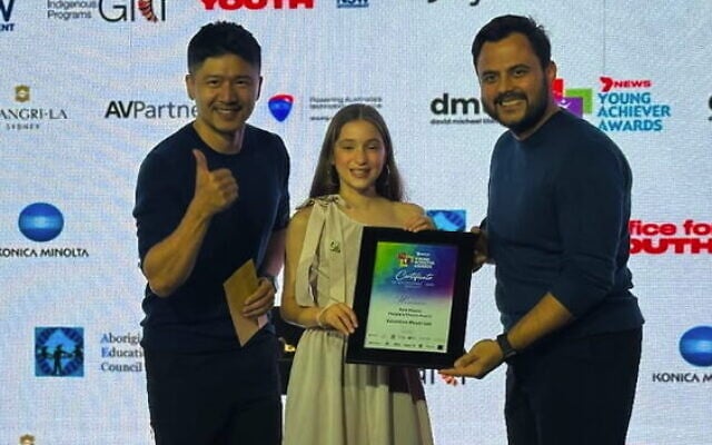 Valentine Meyerson accepting her People's Choice Award. Photo: Instagram Valentine Meyerson accepting her People's Choice Award. Photo: Instagram