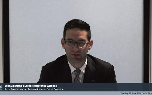 Josh Burns at the Royal Commission. Josh Burns at the Royal Commission.