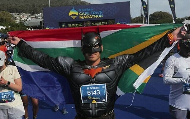 "Jewish Fitness Coach" Yoel Levy upon finishing the Cape Town Marathon. Photo: Facebook "Jewish Fitness Coach" Yoel Levy upon finishing the Cape Town Marathon. Photo: Facebook