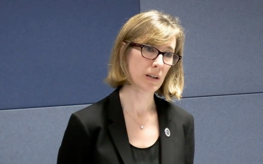 Zelie Heger SC, counsel assisting. Photo: screenshot Zelie Heger SC, counsel assisting. Photo: screenshot