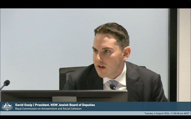 David Ossip, President of the NSW Jewish Board of Deputies. Photo: Screenshot. David Ossip, President of the NSW Jewish Board of Deputies. Photo: Screenshot.