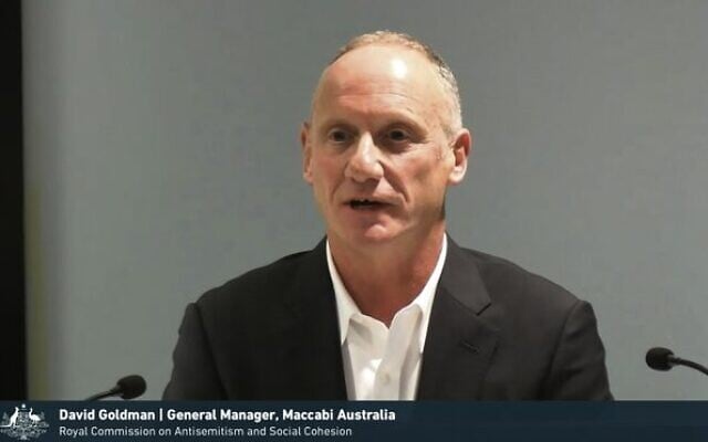 Maccabi Australia general manager David Goldman gives evidence. Maccabi Australia general manager David Goldman gives evidence.