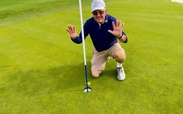 Graham Shulman after scoring his 10th hole-in-one recently at his home course, Monash Country Club, in Sydney's Northern Beaches. Graham Shulman after scoring his 10th hole-in-one recently at his home course, Monash Country Club, in Sydney's Northern Beaches.