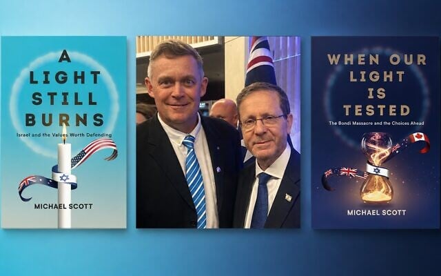 Michael Scott (left) with Israeli President Isaac Herzog. Michael Scott (left) with Israeli President Isaac Herzog.