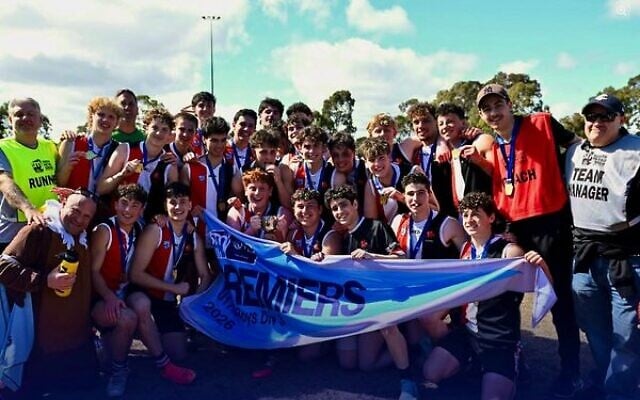 The AJAX Falcons celebrate winning the SMJFL 17-18 boys division 3 grand final. Photos: SMJFL The AJAX Falcons celebrate winning the SMJFL 17-18 boys division 3 grand final. Photos: SMJFL