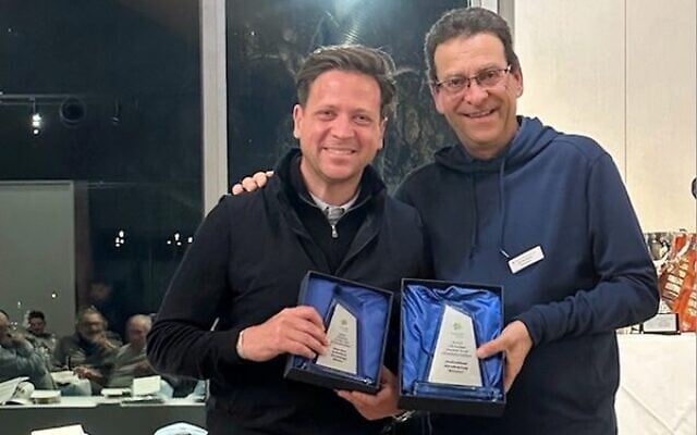Overall strokeplay and Next Gen winner Darren Blair (left) with MVGC president Joe Dorfman. Overall strokeplay and Next Gen winner Darren Blair (left) with MVGC president Joe Dorfman.