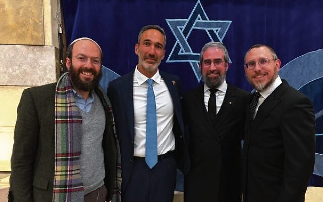 From left: Rabbi Noam Sendor, Alex Ryvchin, Rabbi Yaakov Glasman and Rabbi Shmuel Karnowski. From left: Rabbi Noam Sendor, Alex Ryvchin, Rabbi Yaakov Glasman and Rabbi Shmuel Karnowski.