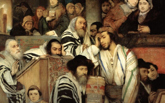 Jews Praying in the Synagogue on Yom Kippur (1878) by Maurycy Gottlieb. 
Photo: Wikipedia.com