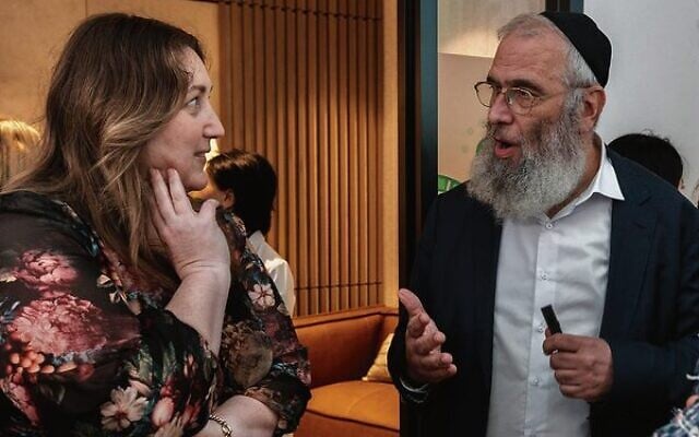 Emma McBride with Rabbi Mendel Kastel at the opening of the Bondi Medicare Mental Health Centre. Emma McBride with Rabbi Mendel Kastel at the opening of the Bondi Medicare Mental Health Centre.