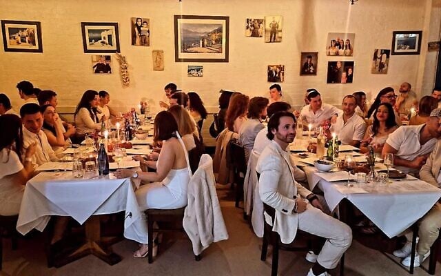 The Shabbat Club dinner at the Mediterranean Greek Tavern on Friday night. Photo: Facebook The Shabbat Club dinner at the Mediterranean Greek Tavern on Friday night. Photo: Facebook