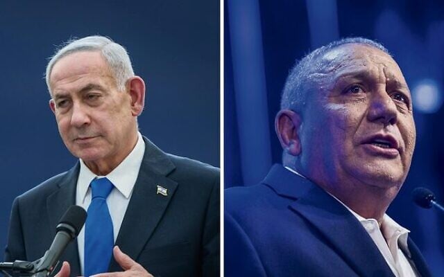Israel Prime Minister Benjamin Netanyahu (left) and closest challenger, Yashar leader Gadi Eisenkot (right).
Photos: Chaim Goldberg/FLASH90 Israel Prime Minister Benjamin Netanyahu (left) and closest challenger, Yashar leader Gadi Eisenkot (right).
Photos: Chaim Goldberg/FLASH90