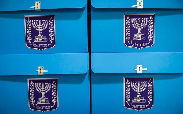 Workers prepare ballot boxes for the upcoming election at the Central Elections Committee warehouse in Shoham, ahead of their distribution to polling stations across the country, October 14, 2026. (Yonatan Sindel/Flash90) Workers prepare ballot boxes for the upcoming election at the Central Elections Committee warehouse in Shoham, ahead of their distribution to polling stations across the country, October 14, 2026. (Yonatan Sindel/Flash90)