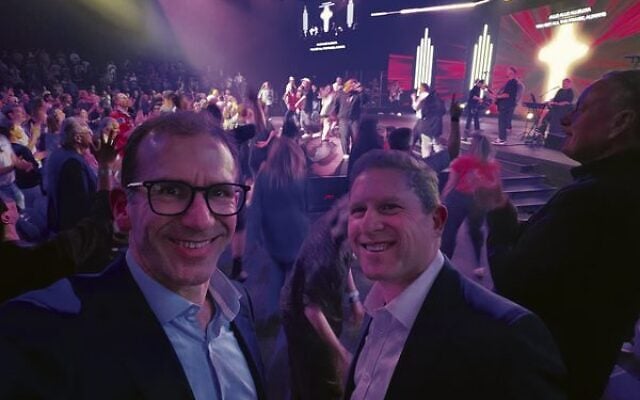 JBD secretary Jeremy Levy and president Greg Joffe at Hillsong Church. Photo: Supplied JBD secretary Jeremy Levy and president Greg Joffe at Hillsong Church. Photo: Supplied