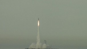 صاروخ سهم ٣ خلال اختبار (photo credit: CC BY-US Missile Defense Agency, Flickr)