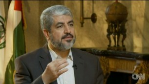 خالد مشعل في مقابلة مع قناة سي ان ان ٢٠١٢ (screen capture/cnn.com)