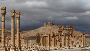 (ارشيف) مدينة تدمر الأثرية في سوريا، 14 مارس 2014 (JOSEPH EID / AFP)