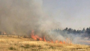 حريق بالقرب من القدس، 27 مايو 2015 (courtesy Fire and Rescue Authority)