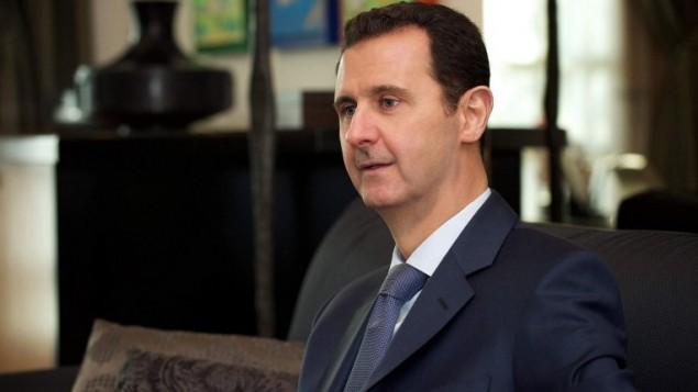 الرئيس السوري بشار الأسد خلال لقاء معه لمجلة "فورين أفيرز" الأمريكية في دمشق، 26 يوليو، 2015. (AFP)