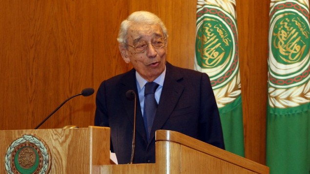 (ارشيف) الامين العام الاسبق للامم المتحدة بطرس غالي، 7 ديسمبر 2009 (CRIS BOURONCLE / AFP)
