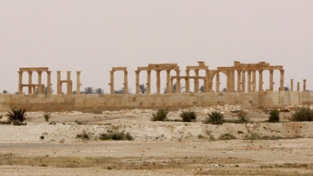 صورة للرواق الكبير في مدينة تدمر الاثرية، 9 ابريل 2016 (AFP PHOTO / LOUAI BESHARA)
