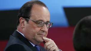 الرئيس الفرنسي فرانسوا هولاند خلال مؤتمر في باريس، 19 مايو 2016 (GONZALO FUENTES / POOL / AFP)