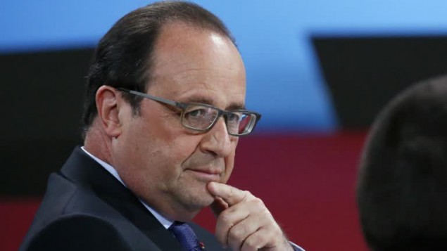 الرئيس الفرنسي فرانسوا هولاند خلال مؤتمر في باريس، 19 مايو 2016 (GONZALO FUENTES / POOL / AFP)