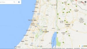 الضفة الغربية وغزة تظهران على خرائط جوجل. (لقطة شاشة:  Google Maps)