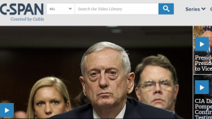صورة شاشة لموقع قناة سي سبان البرلمانية الامريكية (screen capture: C-SPAN)