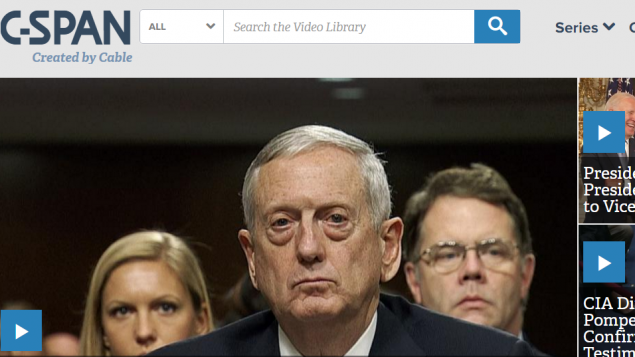 صورة شاشة لموقع قناة سي سبان البرلمانية الامريكية (screen capture: C-SPAN)