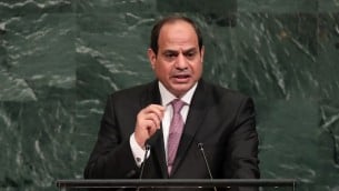 الرئيس المصري عبد الفتاح السيسيفي خطاب امام الجمعية العامة للأمم المتحدة في نيويورك، 19 سبتمبر 2017 (DREW ANGERER / GETTY IMAGES NORTH AMERICA / AFP)