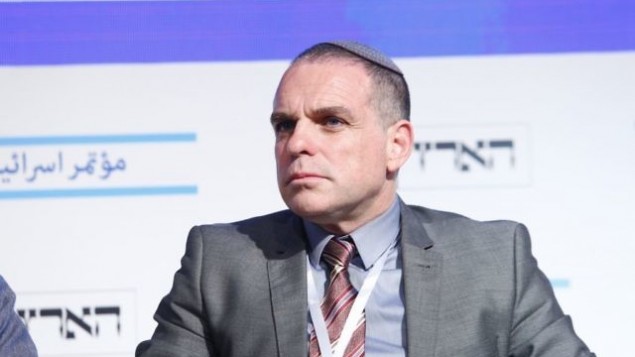 عوديد ريفيفي، المبعوث الأجنبي الرئيسي لمجلس يشا المؤيد للمستوطنات، في مؤتمر هآرتس للسلام في تل أبيب، 12 يونيو / حزيران 2017. (Tomer Appelbaum)