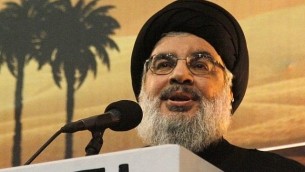 زعيم حزب الله حسن نصر الله يتحدث أمام مؤيديه في بيروت، لبنان، في 3 نوفمبر / تشرين الثاني 2014. (AFP/STR)