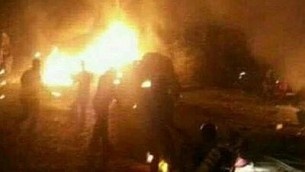 صورة  للتوضيح: مرفق سوري يقال أن الطائرات الإسرائيلية هاجمته في وقت مبكر يوم الخميس 7 سبتمبر 2017. (screen capture: Twitter)